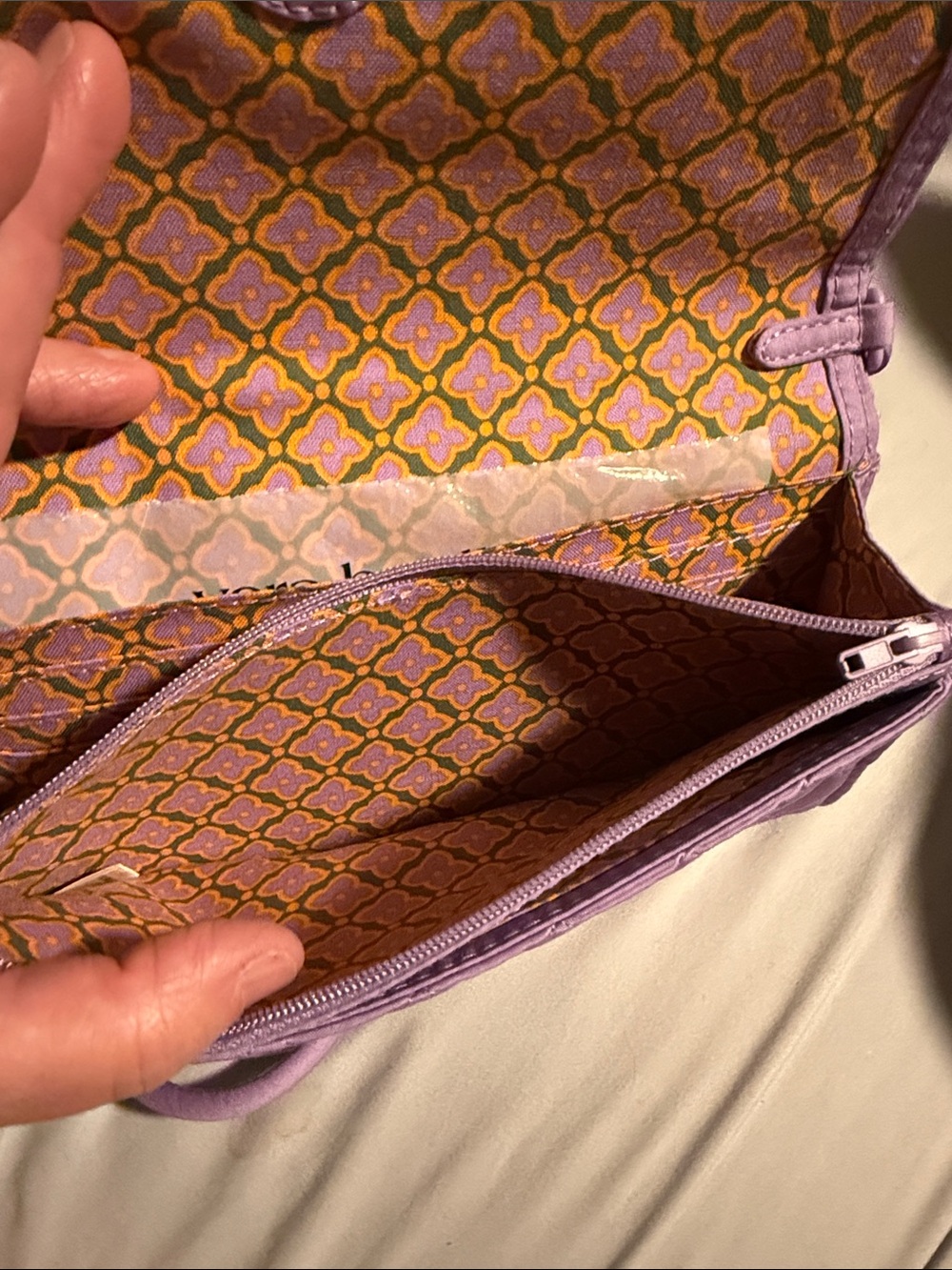 Vera Bradley Quilted Lavender Wildwood Crossbody Wallet - Picture 9 of 9